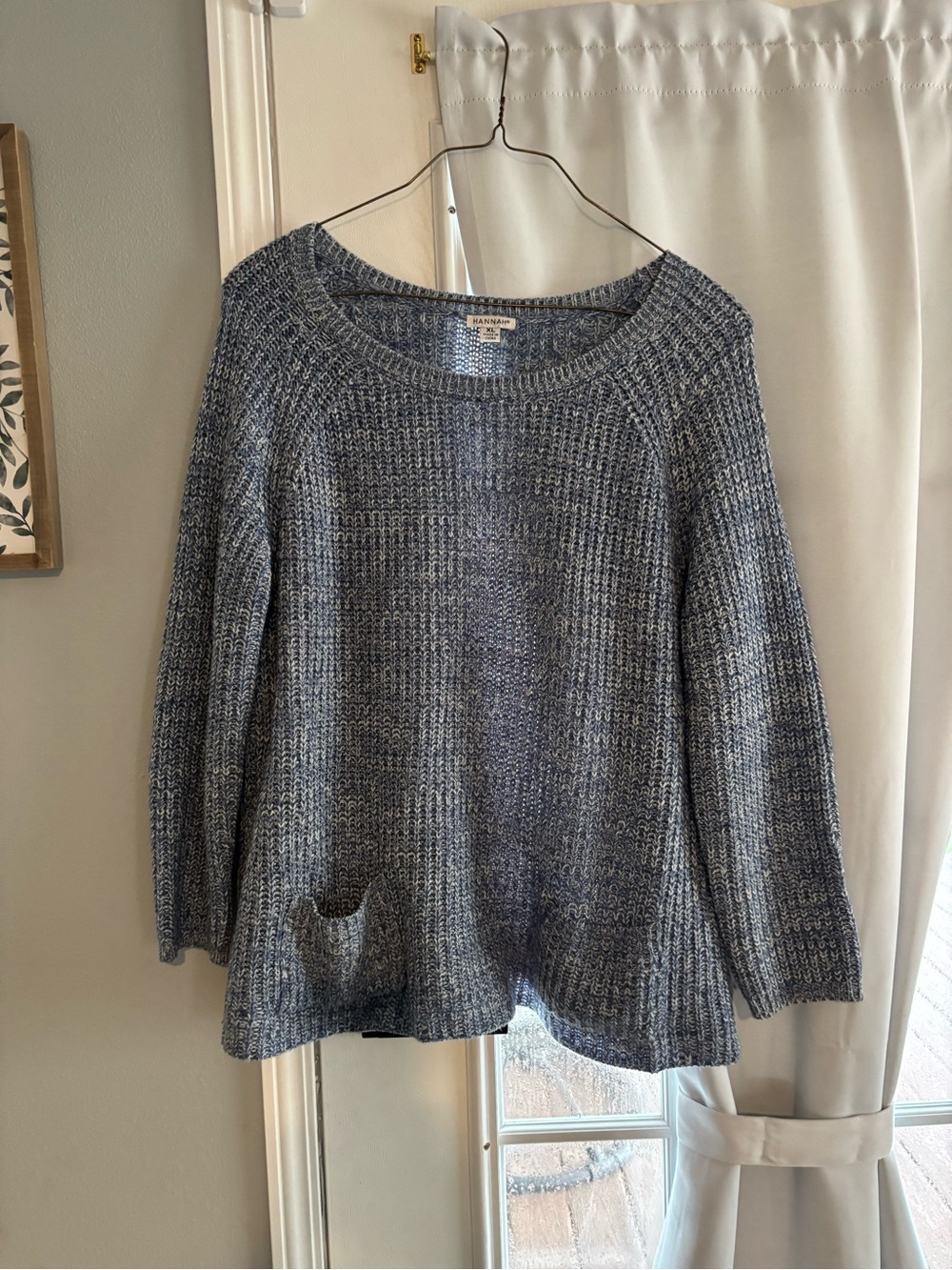 Hannah Blue-Gray Marled Scoopneck Sweater